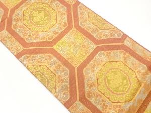 亀甲に抽象模様織出し袋帯